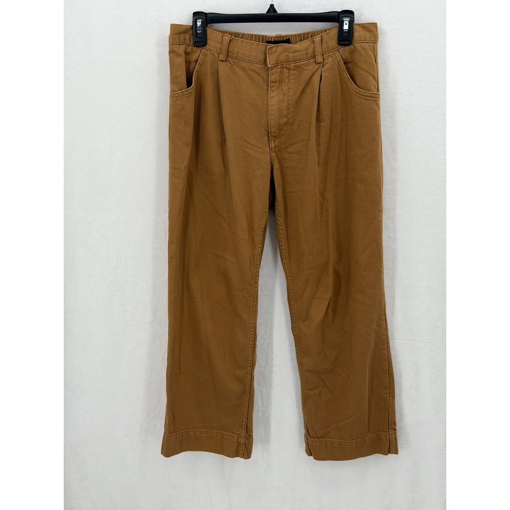 Banana Republic Pants Womens Small Tan Twill Straight Cropped 100% Cotton Casual